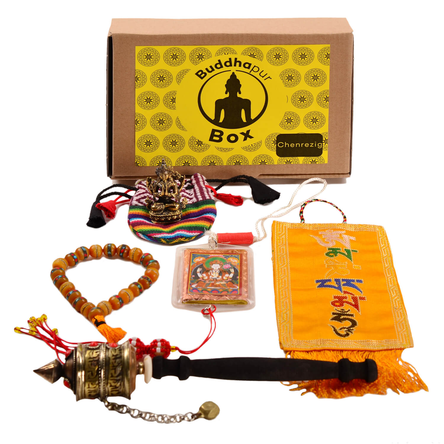 Buddhapur Box Chenrezig: Inhalt vor Verpackung