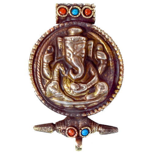 Ganesha-Anhaenger-Ghau Buddhpur Box Ganesha: Ganesha Ghau Medalion