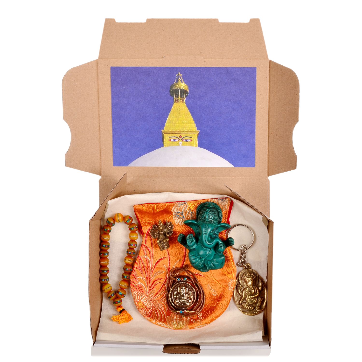 buddhapur-box-ganesha-inhalt-in-verpackung Buddhpur Box Ganesha: Inhlat in Verpackung