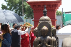 Stein Buddha in Tempelanlage Swayambhunath