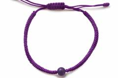 Chakra Armband (Glücksarmband) in Violett mit Amethyst-Perle