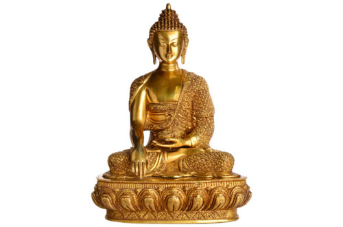 Akhsobhya Buddhafigur aus Messing