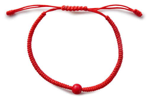 Chakra-Armband rot mit Perle