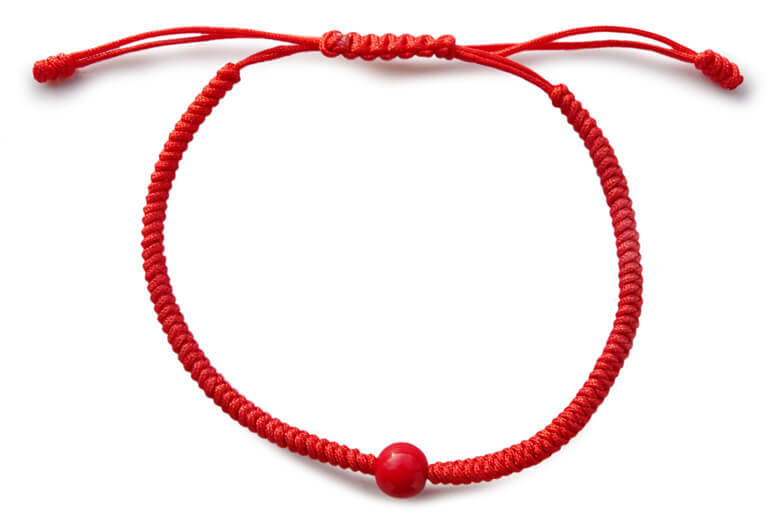 Chakra-Armband rot mit Perle
