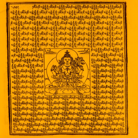 Gebetsfahnen Avalokiteshvara in Orange - Verwendung Gottheit