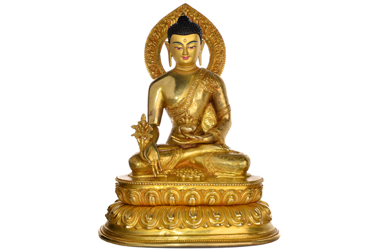 Medizinbuddha Replika Statue Vollfeuervergoldet