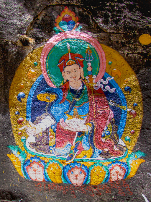 Thangka auf Felsen Padmasambhava / Guru Rinpoche