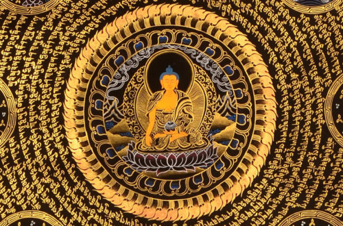 Thangka Shakyamuni Ausschnitt