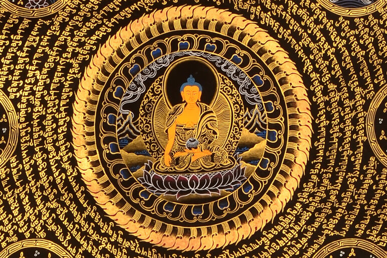 Thangka Shakyamuni Ausschnitt