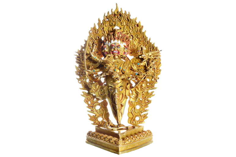 Vajrakila Heruka Statue Vollfeuervergoldet