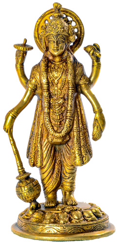 Vishnu Statue stehend aus Messing