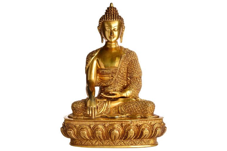 Akhsobhya Buddhafigur aus Messing