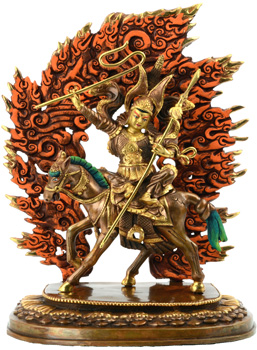 Gesar of Ling Statue Feuervergoldet
