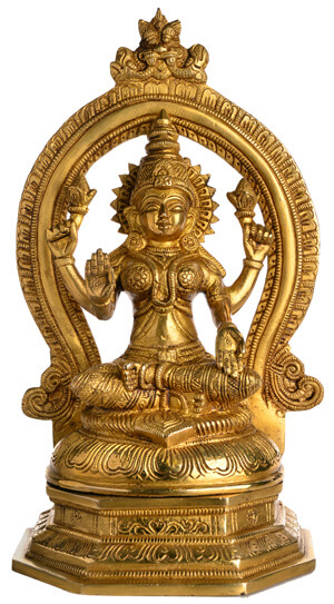 Lakshmi Statue aus Messing