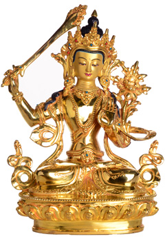 Manjushri Statue Vollfeuervergoldet
