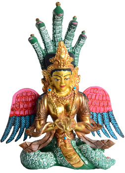 Naga Kanya Statue Feuervergoldet