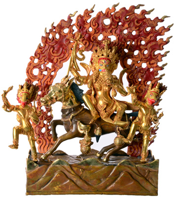 Palden Lhamo Statue Vollfeuervergoldet
